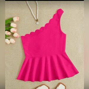 SHEIN Women’s Pink One Shoulder Top